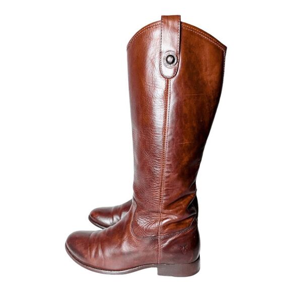 FRYE Melissa Tall Cognac Leather Riding Boot Size 6.5B - Picture 3 of 11